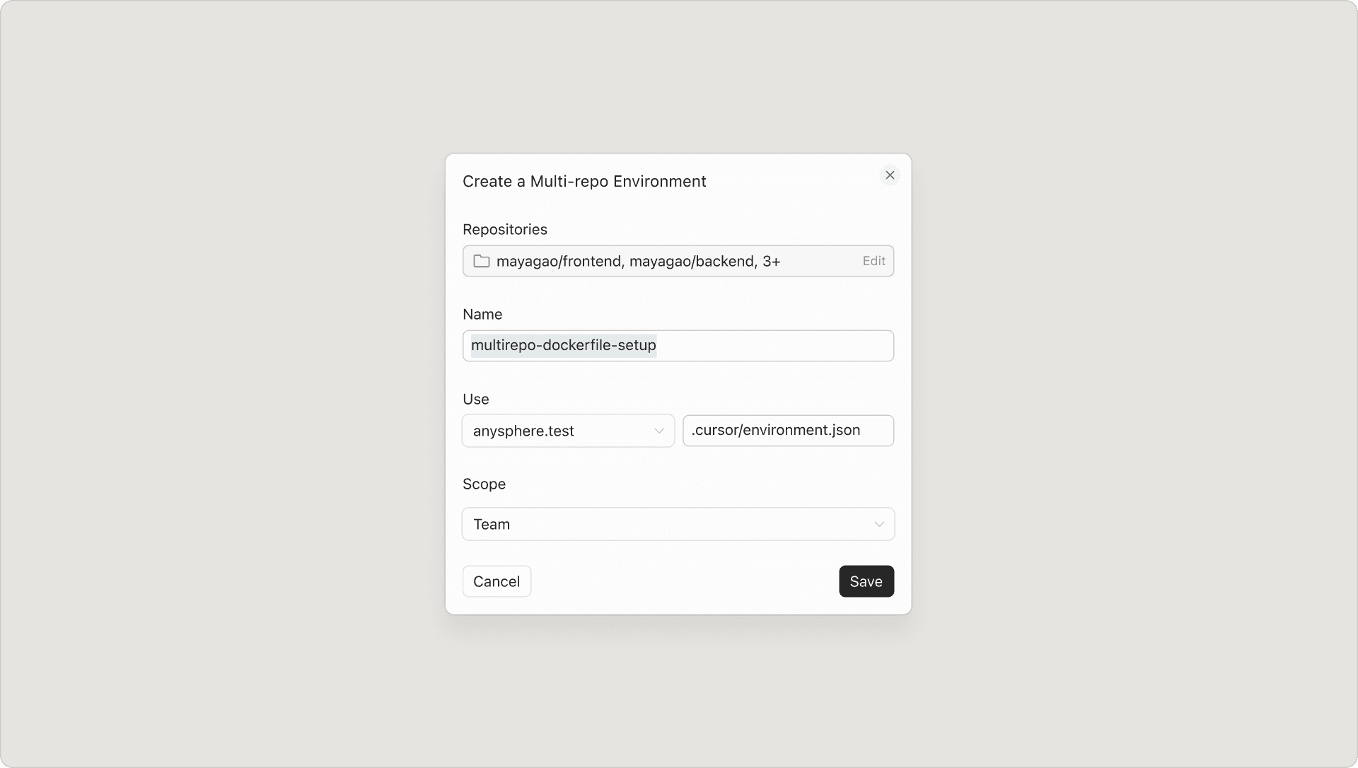 Cloud agent development environment Dockerfile configuration